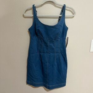 Blue Denim Sleeveless Dress